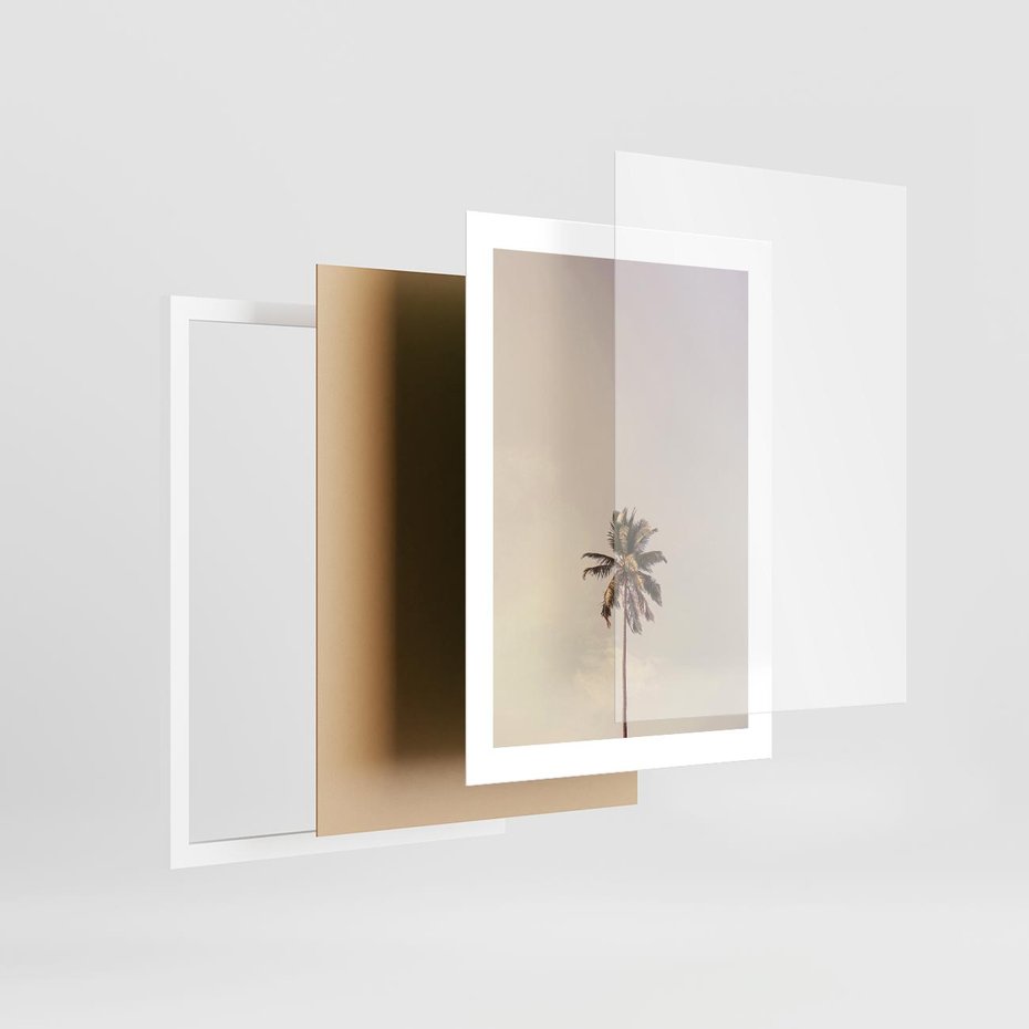 Plakat w ramie 30x40 - Samotna Palma pod Niebem - samotna palma, na tle nieba - rama biała