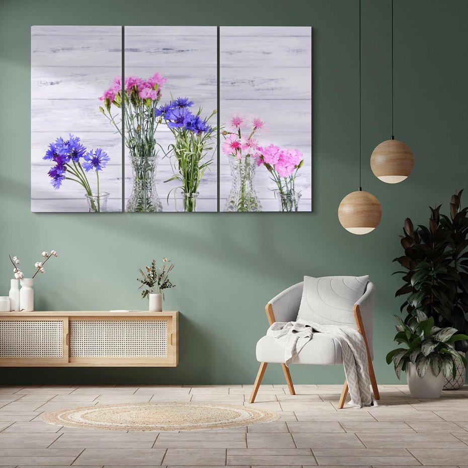 Obraz na płótnie 120x80 - Kwiatowe impresje - kwiaty,