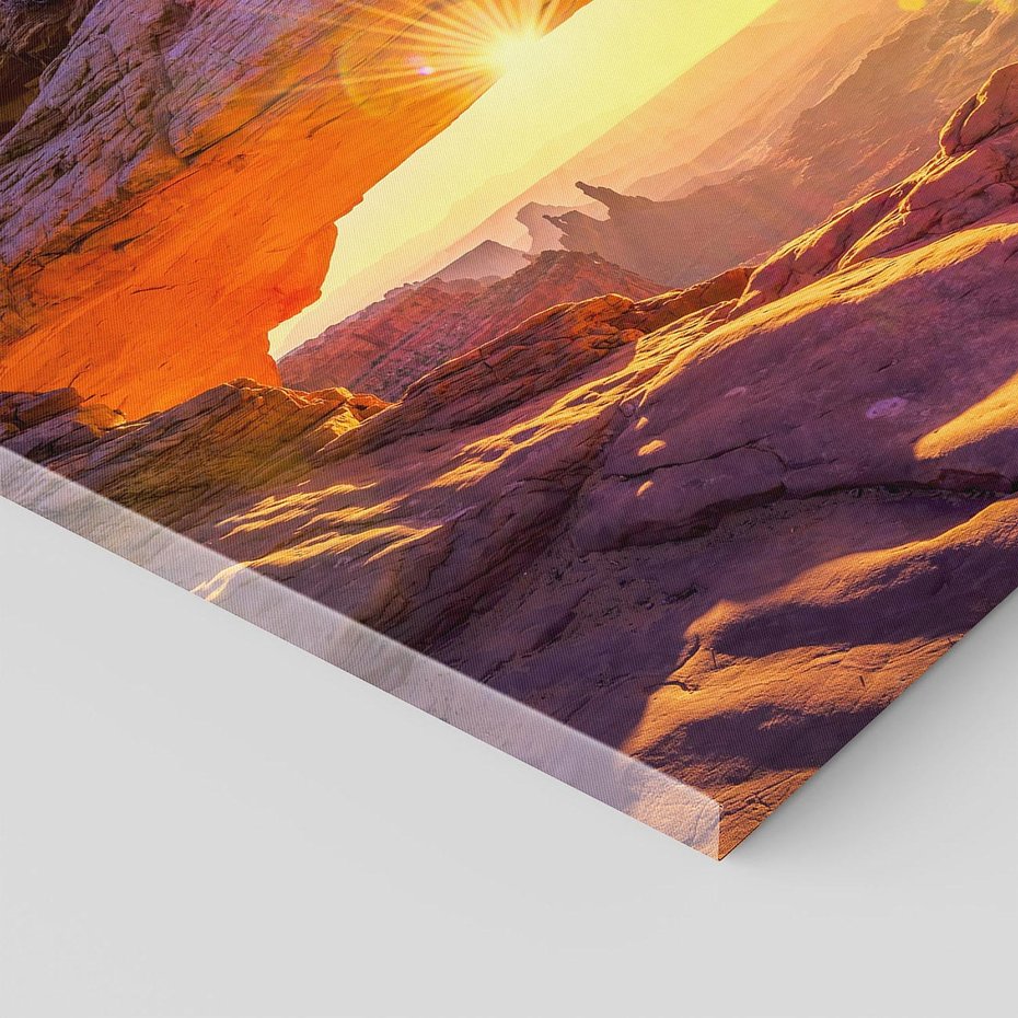 Obraz na płótnie 70x50 - Magia pustyni: skały i bezkresny horyzont - pustynia, skały