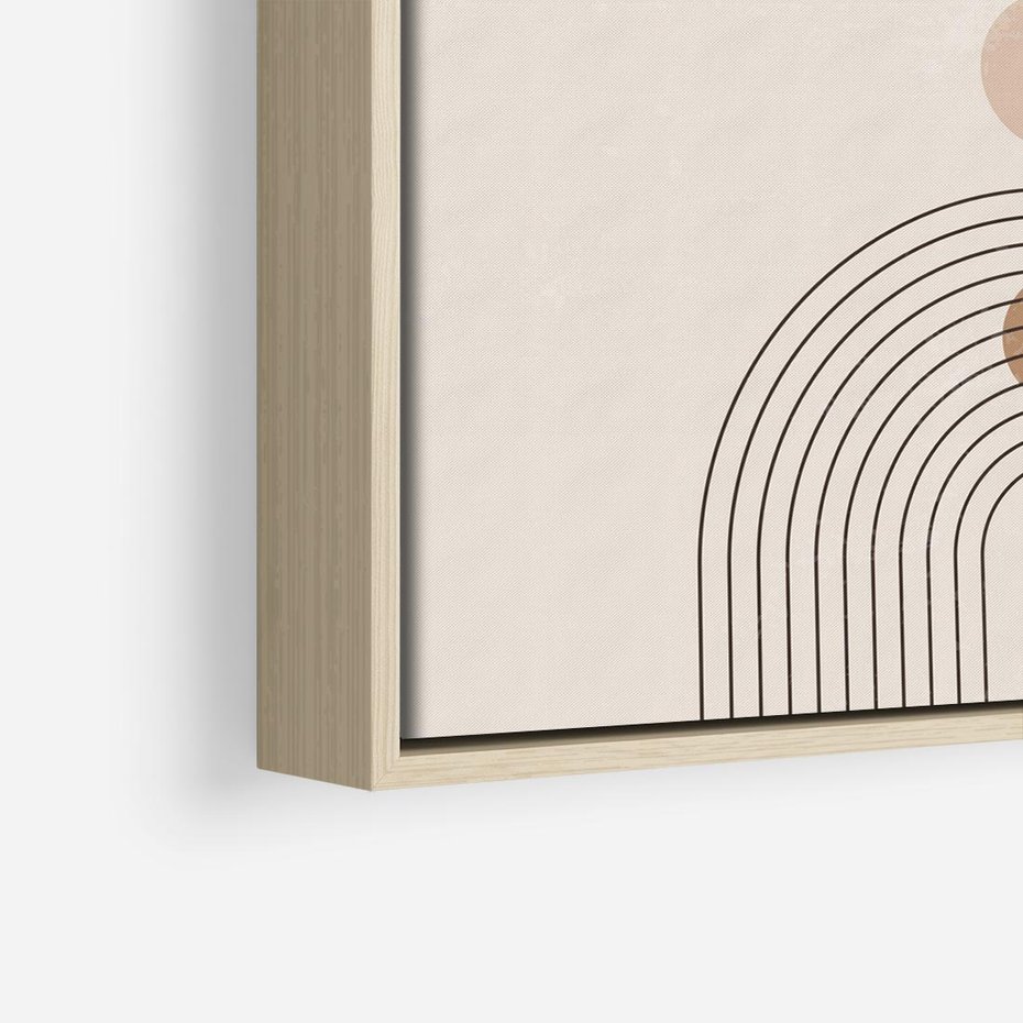 Obraz w ramie 80x80 - Zgeometryzowane Wizje - boho plakat, minimalizm - rama drewno