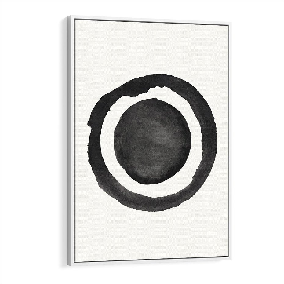 Obraz w ramie 70x100 - Bezgraniczne Widoki - abstrakcyjne plamy okręgi, akwarelowe - rama biała