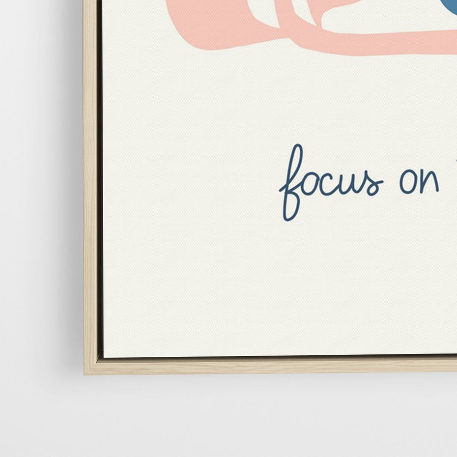 Obraz w ramie 50x70 - Linie kwiatowych marzeń - minimalistyczna kwiatowa kompozycja, pastelowe kolory - rama drewno