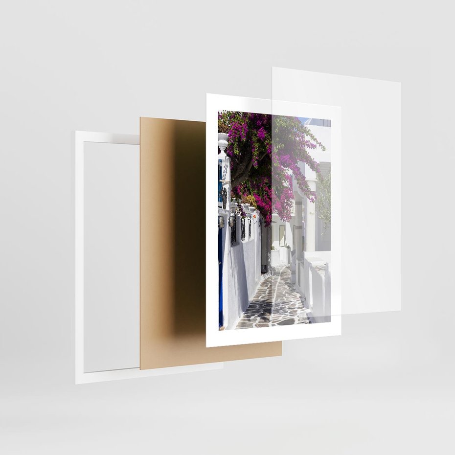 Plakat w ramie 30x40 - Mroczna Tajemnica - uliczka, perspektywa - rama biała