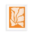 Plakat w ramie 40x50 - Wibracje Barw - abstrakcyjny boho plakat, pomarańczowe tło - rama biała
