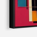 Obraz w ramie 50x70 - Przejście przez labirynt myśli - kolorowa abstrakcja, instalacja z prostokątów i lini - rama czarna