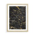 Plakat w ramie 50x70 - Egzotyczny Blask - marmur, złoto - rama drewno