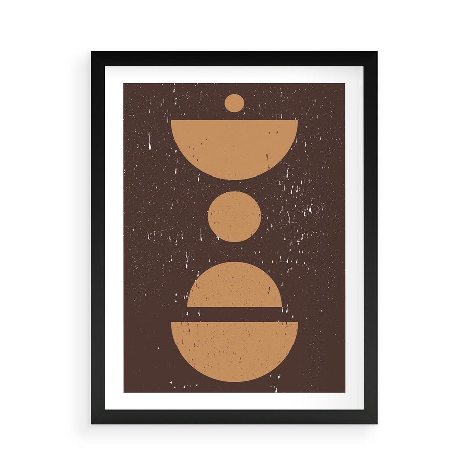 Plakat w ramie 50x70 - Impulsy Przestrzeni - mid century styl, nowoczesna grafika - rama czarna