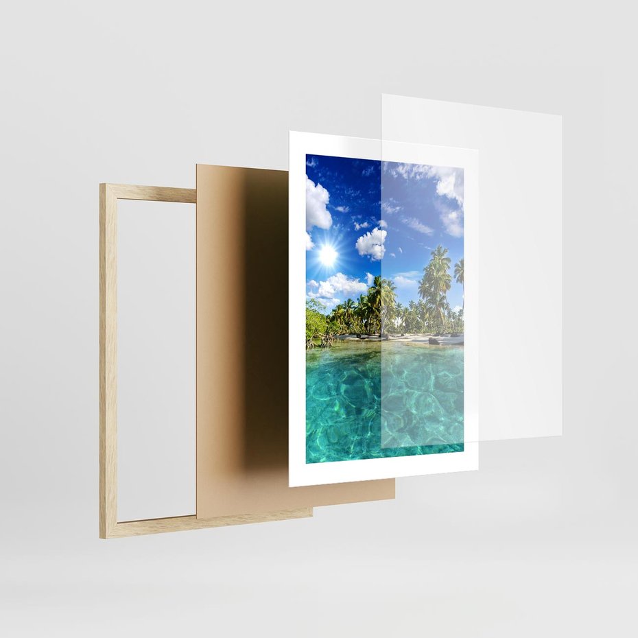 Plakat w ramie 30x40 - Rajskie wakacje na plaży - plaża, wakacje - rama drewno