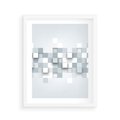 Plakat w ramie 40x50 - Trójwymiarowe formy geometryczne - geometria, 3D - rama biała