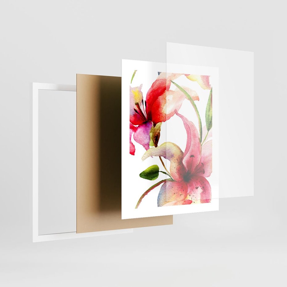 Plakat w ramie 40x50 - Kwiaty w akwareli - delikatne piękno - kwiaty, akwarela - rama biała