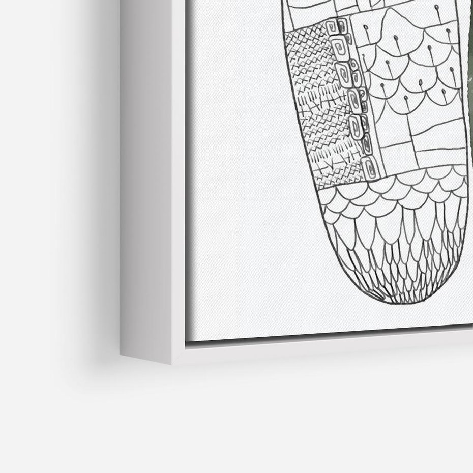 Obraz w ramie 80x80 - Przesunięte Jabłko - minimalistyczny plakat, jabłko - rama biała