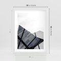 Plakat w ramie 30x40 - Nowoczesna Metropolia - architektura, proste linie - rama biała
