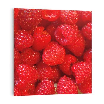 Obraz na płótnie 50x50 - "Maliny - Owocowy Raj - maliny, owoce