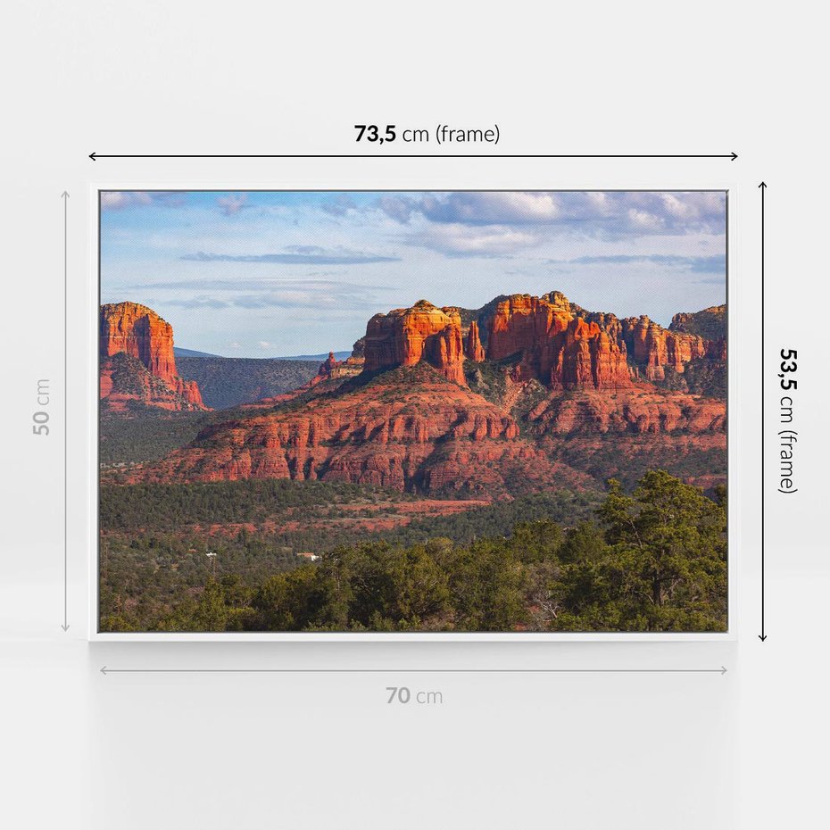Obraz w ramie 70x50 - Majestatyczny Wielki Kanion - wielki kanion, perspektywa - rama biała
