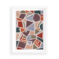 Plakat w ramie 50x70 - Intrygujące Rozbicie - gemoetryczne kształty, mozaika - rama biała