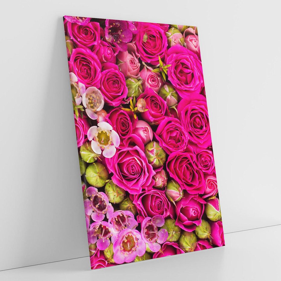 Obraz na płótnie 50x70 - Kwiatowa symfonia róż - róże, kwiaty