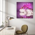 Obraz na płótnie 80x80 - Kwiatowy Relaks - orchidea, kwiat