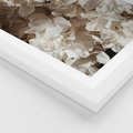 Plakat w ramie 30x40 - Płatki w Detalu - białe kwiaty, zbliżenie - rama biała