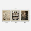 Zestaw obrazy w ramie 30x40 galeria - Górska, chatka, drewno, przytulnie - rama drewno