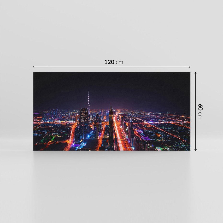 Obraz na płótnie 120x60 - Nocne oświetlenie miasta - miasto, noc