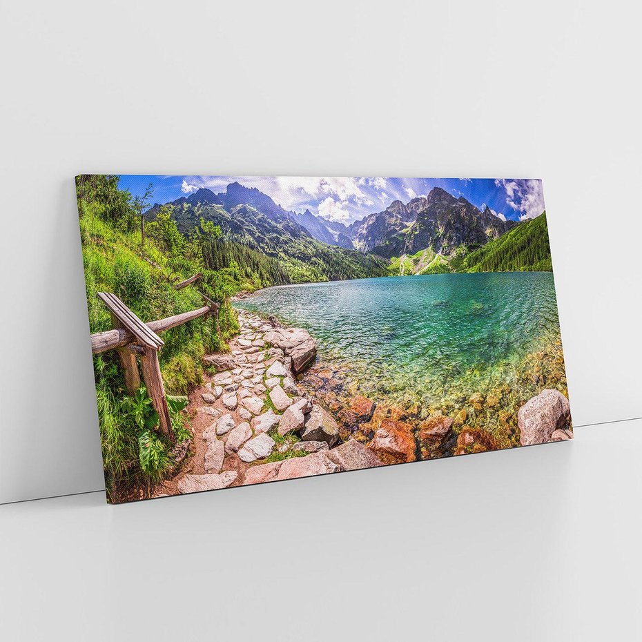 Obraz na płótnie 120x60 - Majestat gór - góry, jezioro