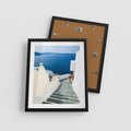 Plakat w ramie 40x50 - Malowniczy urok wyspy - Santorini, schodki - rama czarna