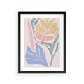 Plakat w ramie 30x40 - Kwiatowe Granice Kształtów - nowoczesny plakat, kwiaty w pastelowych kolorach - rama czarna