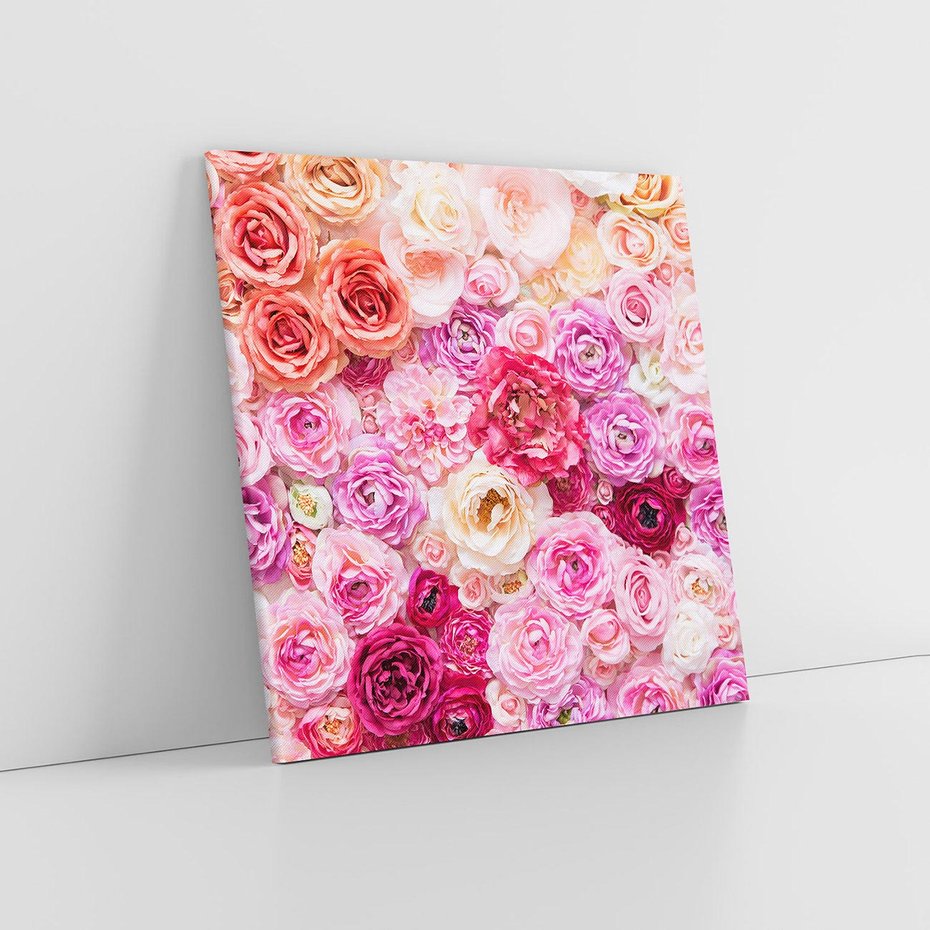 Obraz na płótnie 60x60 - Róże w pełnym rozkwicie - róże, kwiaty