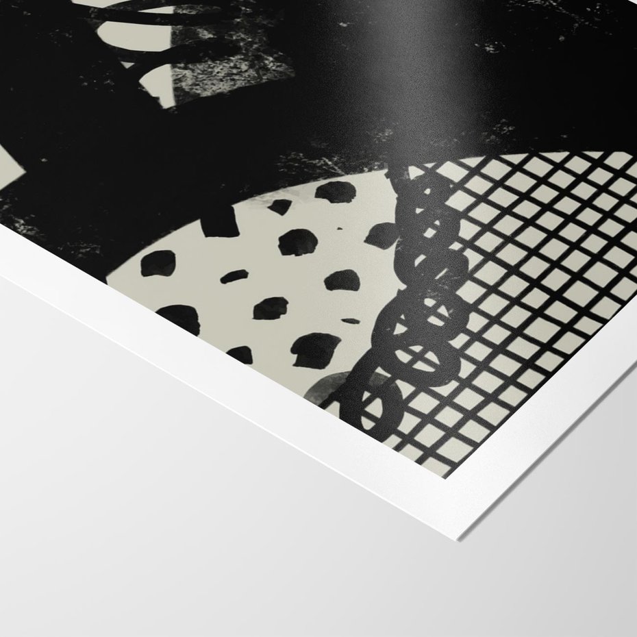 Plakat bez ramy 21x30 - Nieznanie Zaskoczenia - bstrakcyjna mroczna kompozycja, nieregularne