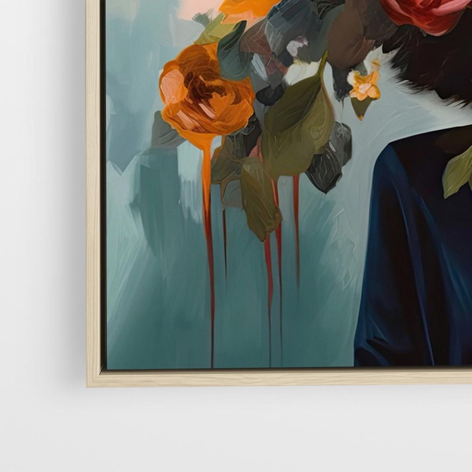 Obraz w ramie 100x70 - Ukryte Emocje - obraz, akwarela - rama drewno