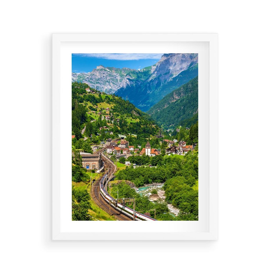 Plakat w ramie 40x50 - Magiczne Horyzonty - pejzaż, perspektywa - rama biała