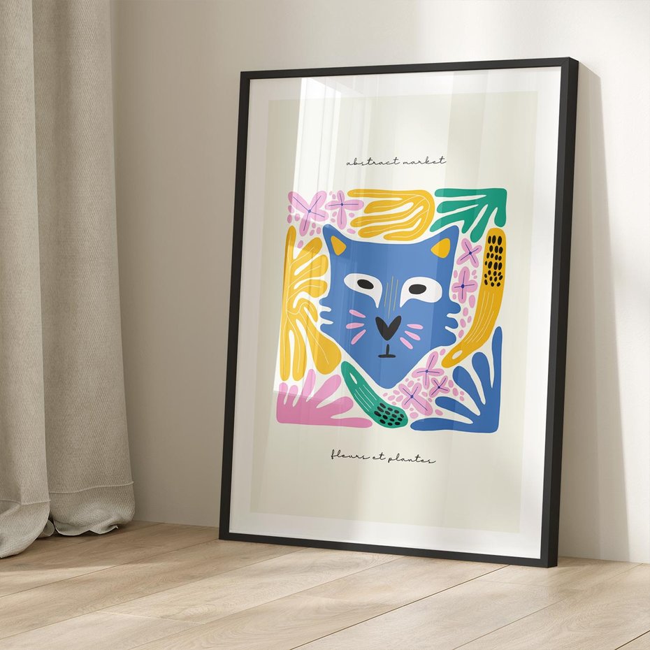 Plakat bez ramy 40x50 - Kolorowe Spektrum - abstrakcyjny plakat, niebieski kot