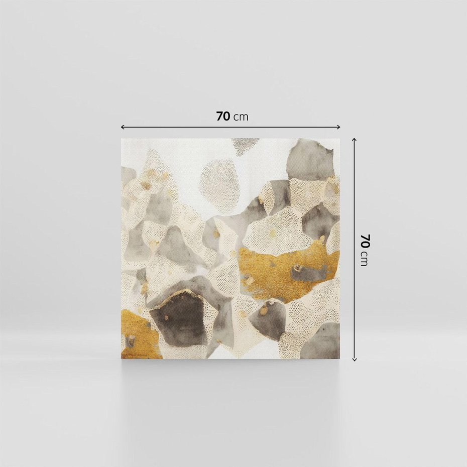Obraz na płótnie 70x70 - Nowoczesne Złoto i Szarość - plamy, złoto