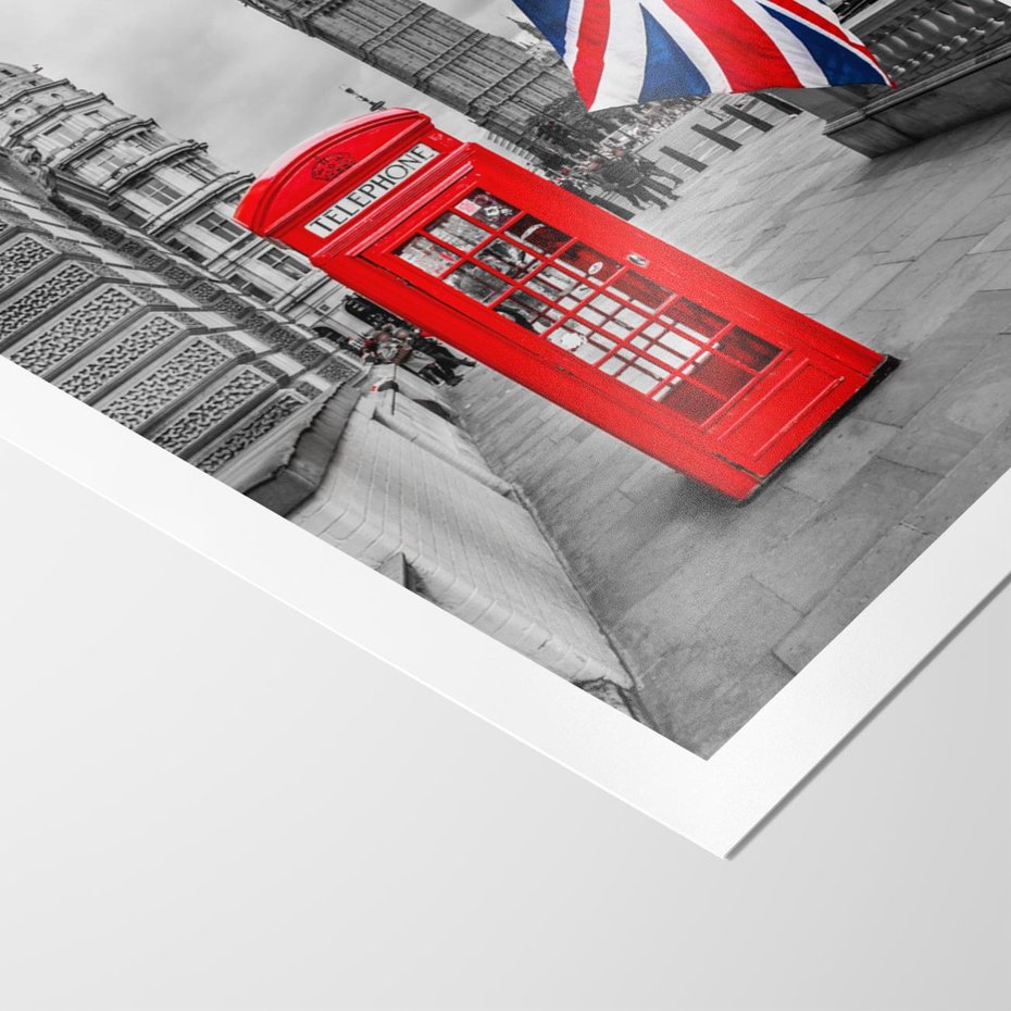 Plakat bez ramy 50x70 - Londyńska Budka przy Big Benie - Londyn, budka