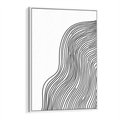 Obraz w ramie 80x120 - Refrakcje Przestrzeni - mnimalistyczna forma, czarne linie - rama biała