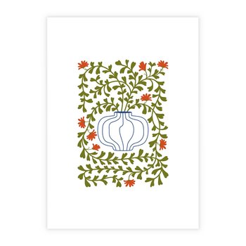 Plakat bez ramy 30x40 - Wewnętrzne Fale - kwiaty w wazonie, minimalizm
