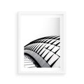 Plakat w ramie 30x40 - Dynamiczne Kształty - architektura, obłe kształty - rama biała