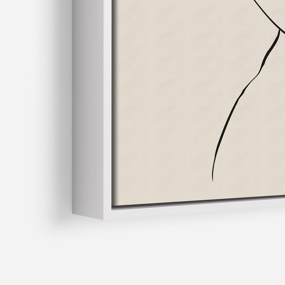 Obraz w ramie 70x100 - Bezkresny Taniec - kobieta, szkic - rama biała