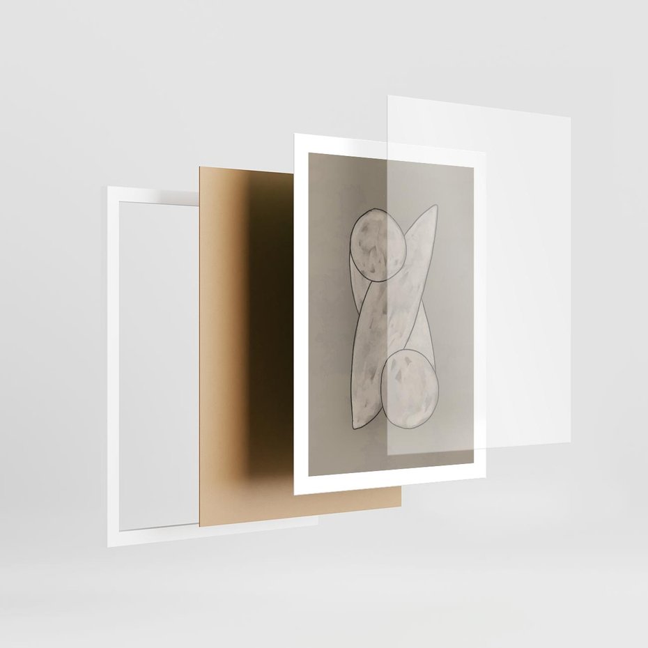 Plakat w ramie 50x70 - Zaklęte Anomalie - nowoczesna geometryczna sztuka, loftowe wnętrze - rama biała