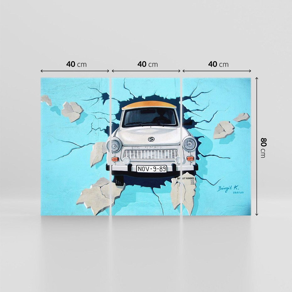 Obraz na płótnie 120x80 - Graffiti wśród gór artystyczne spojrzenie - samochód, graffiti