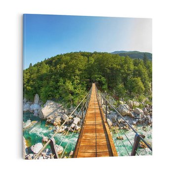 Obraz na płótnie 40x40 - Most w górach: siła natury - most, góry