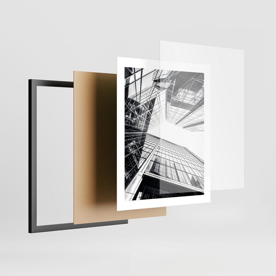 Plakat w ramie 40x50 - Wznoszący się Wysoko - architektura, wysoki wieżowiec - rama czarna