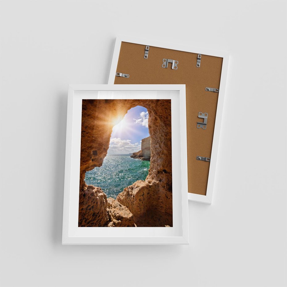Plakat w ramie 30x40 - Potęga Natury - morze, klify - rama biała