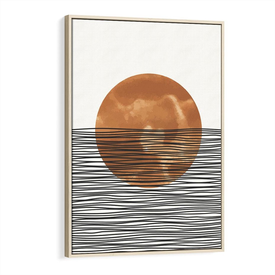 Obraz w ramie 80x120 - Okrąg Mocy - boho obraz, geometria - rama drewno