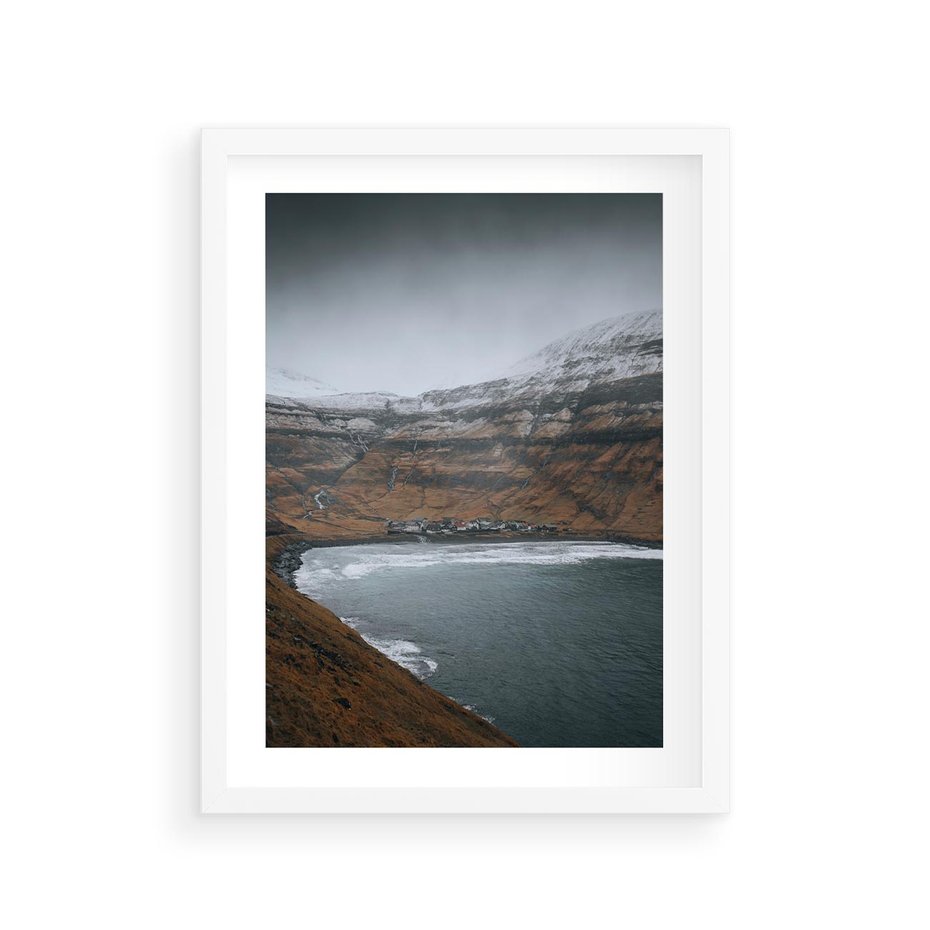 Plakat w ramie 30x40 - Spektakularna Przyroda - fiordy, Norwegia - rama biała