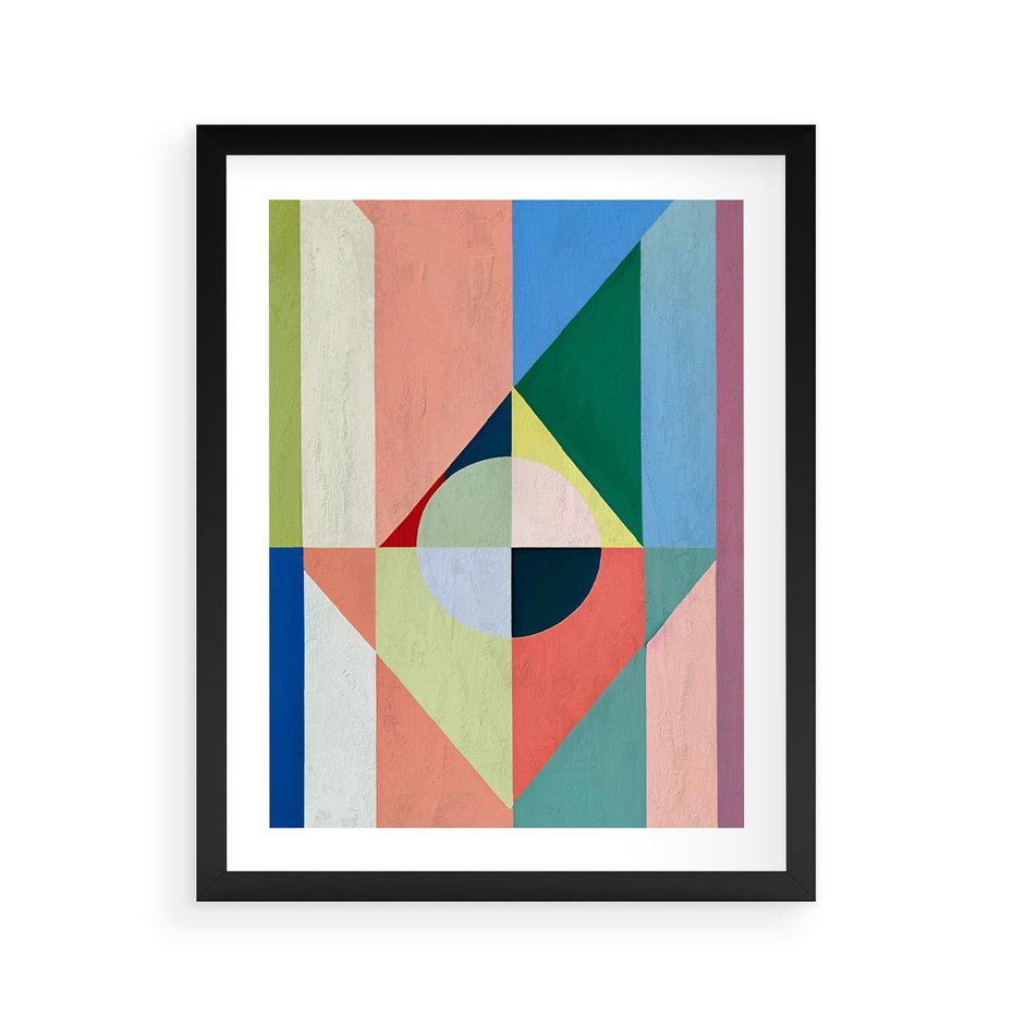 Plakat w ramie 40x50 - Księga Kolorowych Wizji - różne geometryczne formy, koła - rama czarna