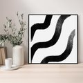 Obraz w ramie 50x50 - Wibracje Plam - abstrakcja, minimalizm - rama czarna