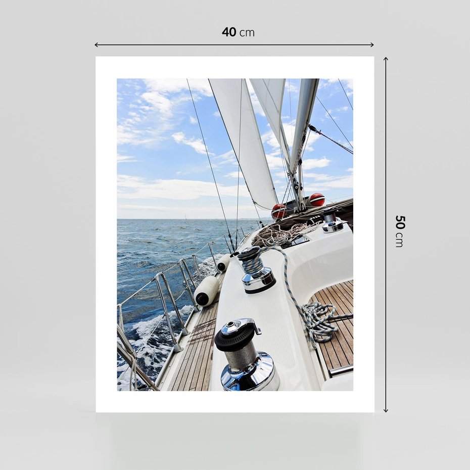 Plakat bez ramy 40x50 - Moc żaglowca na pełnym morzu - żaglowiec, jacht