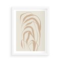 Plakat w ramie 50x70 - Formy Nowoczesności - minimalistyczny plakat, liście palmy - rama biała