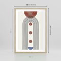 Plakat w ramie 50x70 - Symfonia Kształtów - nowoczesny plakat, styl midcentury - rama drewno